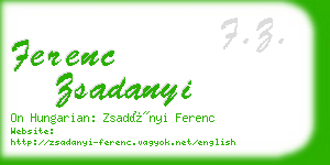 ferenc zsadanyi business card